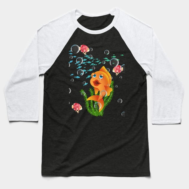 Colourful Fish Baseball T-Shirt by Bestworker